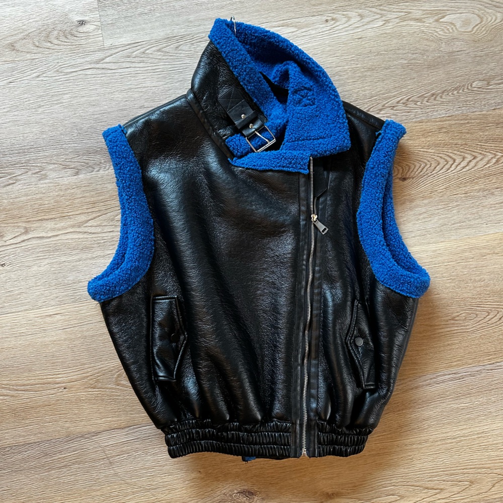 Storets Faux Leather and Sherpa Vest